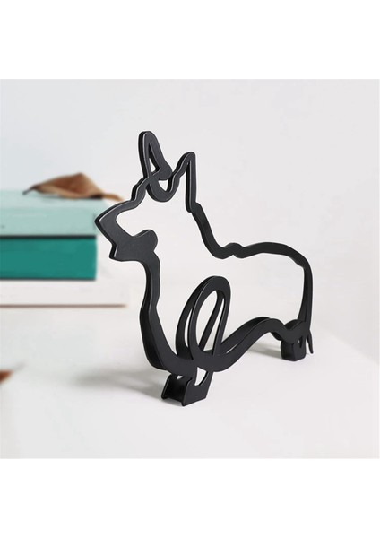 Metal Köpek Minimalist Sanat Duvar Heykel, Minimalist Köpek Hattı Duvar Sanatı, Modern Minimalist Ev Dekor Oturma Odası Dekoru (Yurt Dışından)