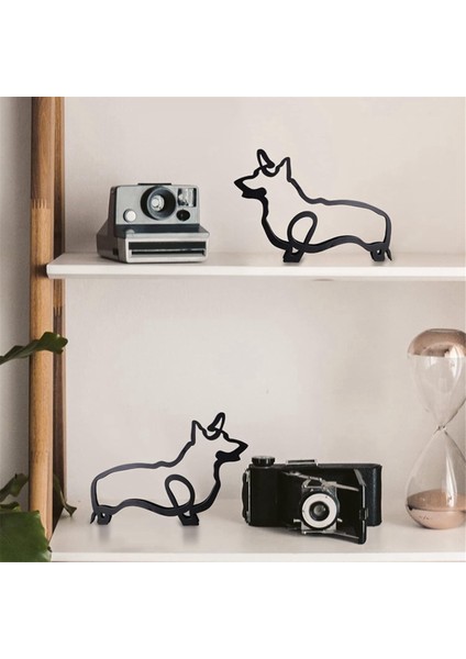 Metal Köpek Minimalist Sanat Duvar Heykel, Minimalist Köpek Hattı Duvar Sanatı, Modern Minimalist Ev Dekor Oturma Odası Dekoru (Yurt Dışından)