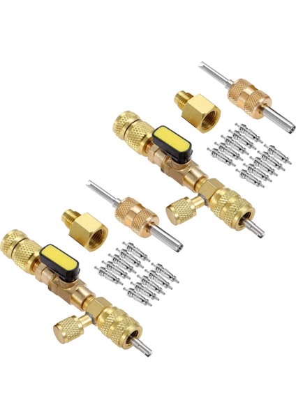 2x R410A R22 Vana Çekirdek Sökücü Takma Aracı Çift Boyutlu Sae 1/4 ve 5/16 Bağlantı Noktası R404A R407C R12 R32 Hvac Sistemi (Yurt Dışından)