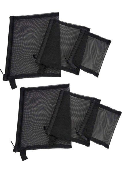 Fermuarlı File Çanta, 6'lı Paket (S/m/l), Güzellik Makyajı Kozmetik Aksesuarları Düzenleyici, Seyahat Tuvalet Malzemeleri Seti Seti, Siyah (Yurt Dışından)