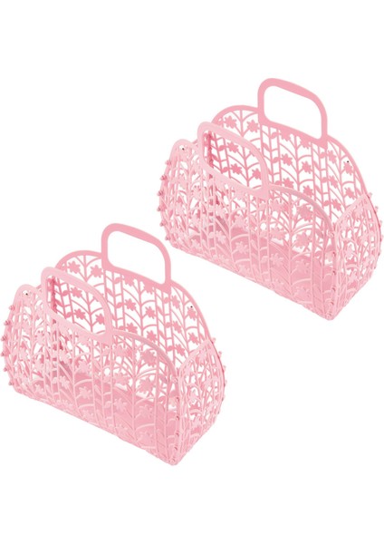 2x Banyo Içi Boş Yıkama Depolama Sepeti Çıkarılabilir Duş Sepeti Plastik Banyo Sepeti Alışveriş Sepeti Depolama Pembe (Yurt Dışından)