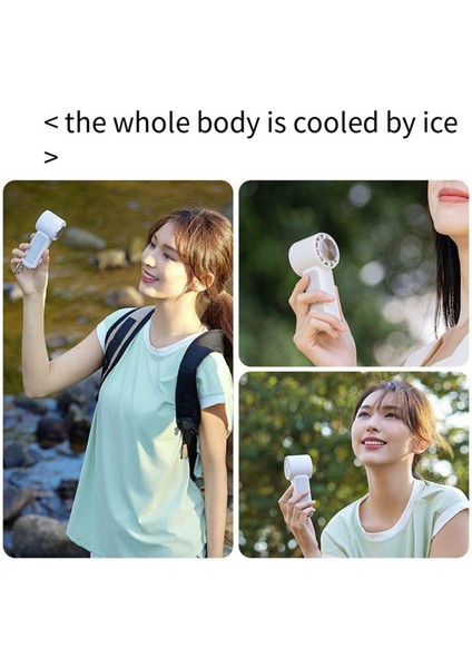 Taşınabilir El Fanı Mini Klima Fanı, 2000MAH USB Şarj Edilebilir, Beyaz, A (Yurt Dışından)