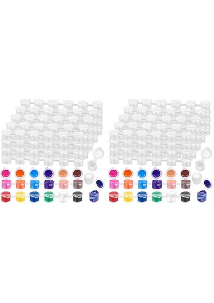 480 Adet Boş Boya Potu, 40 Şerit Akrilik Mini Boya Kabı Şeritler Sanat ve El Sanatları Boyası Için Kapaklı Depolama 3 ml (Yurt Dışından)