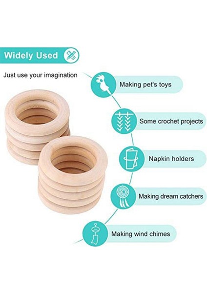 120 Adet Doğal Ahşap Yüzük Seti, Bitmemiş Makrome Ahşap Yüzük, Dıy Craft Için Ahşap Daireler, Yüzük Kolye Takı Yapımı (Yurt Dışından)