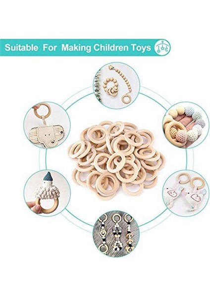 120 Adet Doğal Ahşap Yüzük Seti, Bitmemiş Makrome Ahşap Yüzük, Dıy Craft Için Ahşap Daireler, Yüzük Kolye Takı Yapımı (Yurt Dışından)