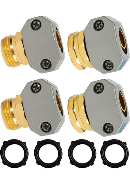 Bahçe Hortumu Tamir Takımı, Alüminyum Alaşımlı Bahçe Hortum Ucu Tamircisi, Fit 5/8in&3/4in Bahçe Hortum Bağlantısı, 4 Hortum Yıkayıcılar ile (Yurt Dışından)