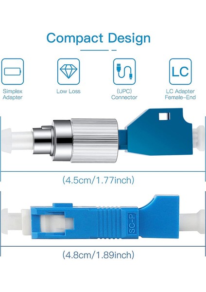 2x Fc Erkek - Lc Dişi Hibrit Optik Fiber Dönüştürücü Adaptör + Lc Dişi - Sc Erkek Hibrit Flanş, Optik Fiber Adaptör (Yurt Dışından) fırsatları