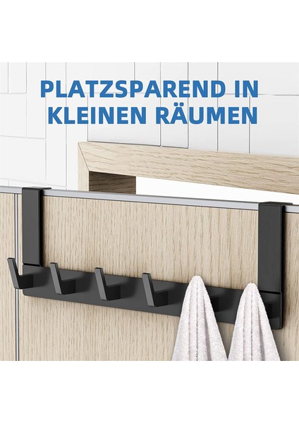 Kancalı 2x Kapı Portmanto - Asmak Için Kapı Kancaları - Banyo Kapısı Kanca Raylı Modern Için Elbise Kancaları Kapı (Yurt Dışından)