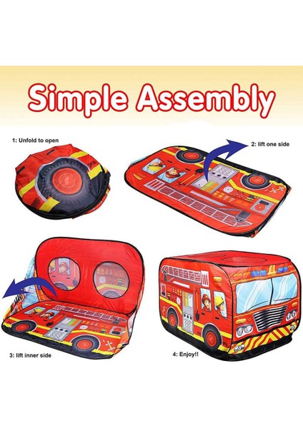 Polis Kamyonu Çadırı Çadır Katlanabilir Kapalı ve Açık Oyun Evi Çocuklar Bebekler Erkek Kız ile Uyumlu (Yurt Dışından) indirimleri
