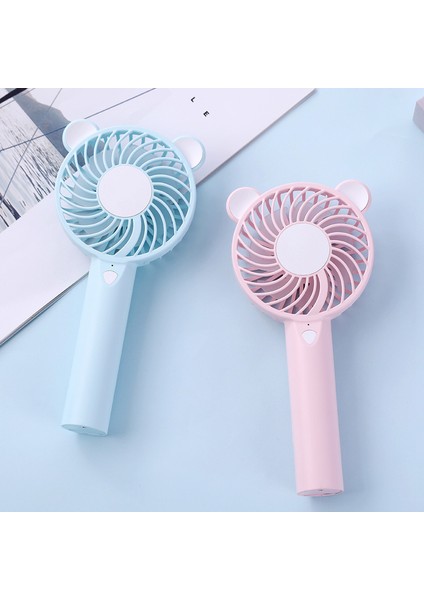 USB Mini Taşınabilir Fanlar, LED Stil Vanity Işıklı Mini El Fanı, Şarj Edilebilir Elektrikli Fan, Taşınabilir Kişisel Fan, Soğutma Fanı, Ayna Makyaj Işıkları Fanı (Mavi) (Yurt Dışından)