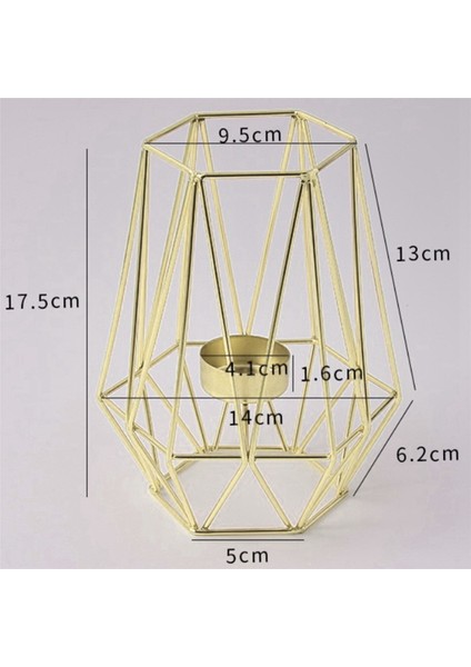 Oturma Odası ve Banyo Dekorasyonları Için 12'li Altın Geometrik Metal Tealight Mumluk Seti (Yurt Dışından)