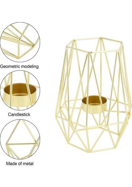 Oturma Odası ve Banyo Dekorasyonları Için 12'li Altın Geometrik Metal Tealight Mumluk Seti (Yurt Dışından) fiyatları