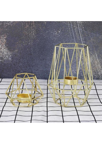 Oturma Odası ve Banyo Dekorasyonları Için 12'li Altın Geometrik Metal Tealight Mumluk Seti (Yurt Dışından) fırsatları