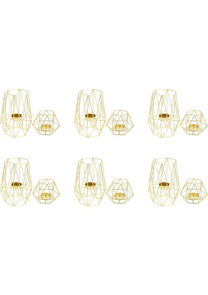 Oturma Odası ve Banyo Dekorasyonları Için 12'li Altın Geometrik Metal Tealight Mumluk Seti (Yurt Dışından) indirimleri