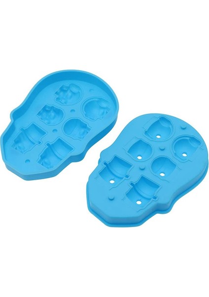 3D Kafatası Buz Kare Buz Yapma Kutusu 6 Kafatası Buz Kareler Yeniden Kullanılabilir Viski Buz Hokeyi Buz Kare Kalıp (Yurt Dışından)