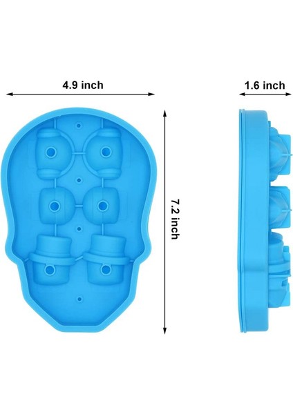 3D Kafatası Buz Kare Buz Yapma Kutusu 6 Kafatası Buz Kareler Yeniden Kullanılabilir Viski Buz Hokeyi Buz Kare Kalıp (Yurt Dışından) modelleri