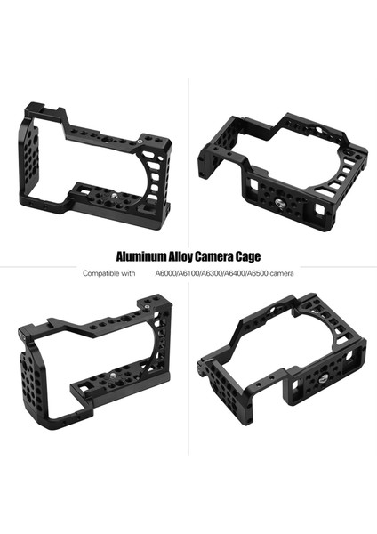 Soğuk Ayakkabı Montajlı Alüminyum Alaşımlı Kamera Kafesi Rig 1/4 3/8 Dişli Delikler A6000 / A6100 / A6300 / A6400 / A6500 ile Uyumlu (Yurt Dışından) fırsatları