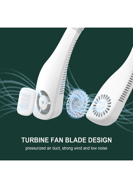 Bladeless Boyun Fanı, 360 Derece Soğutma Eller Serbest Spor Fanı, USB Mini Kişisel Fan, Kulaklık Tasarımı Hava Soğutucu-Nane Yeşili (Yurt Dışından) modelleri