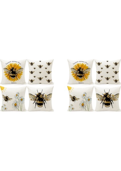 Arı Yastık Kapakları 18X18 8 Set Yastık Çiftlik Evi Atmak Yastıklar Kılıfı Bahar Ev Dekorasyonu Kanepe Dekor Için (Yurt Dışından)