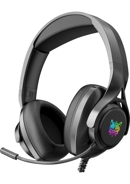 X16 Gürültü Azaltma Mikrofonlu Kablolu Kulaklık Çevresel Ses Rgb Işık 3,5 mm + USB Bilgisayar Kulaklığı Siyah (Yurt Dışından)
