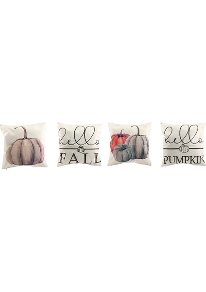 Sonbahar Yastık Kapakları 18X18 Sonbahar Dekorasyon Için 4'lü Set Sonbahar Dekor Kabak Sonbahar Yastıklar Dekoratif Yastıklar Atmak (Yurt Dışından)