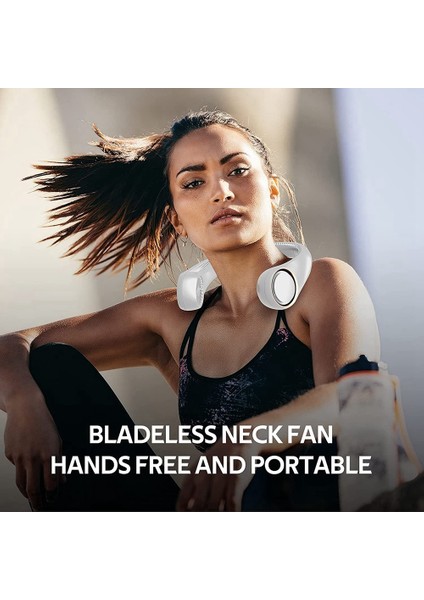 Boyun Fanı, Taşınabilir Eller Serbest Bladeless Fan, USB Şarj Edilebilir Kişisel Fan, Soğutma Asma Fanı 2000MAH (Yurt Dışından)