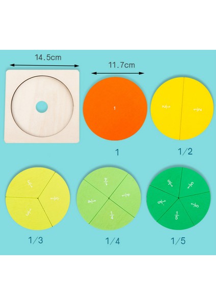 Ahşap Okul Öncesi Dairesel Matematik Kesir Tahtası Öğretim Yardımcıları Öğrenme Aracı Duyusal Oyuncak Çocuklar Için (Yurt Dışından)