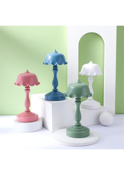 Avrupa Şapka Başucu Lambası Dekor Mini LED Gece Lambası Alışveriş Merkezi Odası Bar Ev Küçük Okuma Masası Işık-Gri Yeşil (Yurt Dışından)