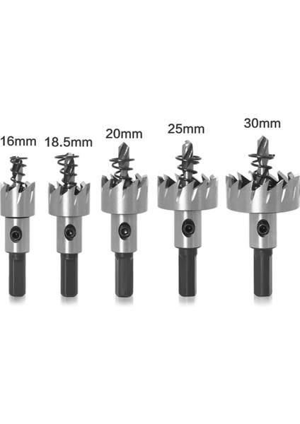 5 Adet 16-30MM Diş Hss Paslanmaz Çelik Delik Testere Matkap Ucu Seti ile Uyumlu Ahşap Metal Alaşım (Yurt Dışından)
