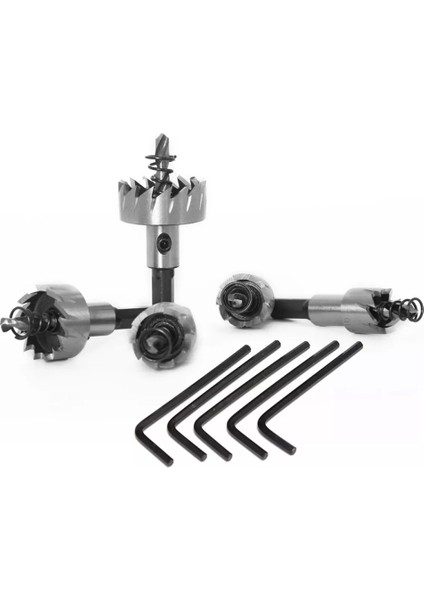 5 Adet 16-30MM Diş Hss Paslanmaz Çelik Delik Testere Matkap Ucu Seti ile Uyumlu Ahşap Metal Alaşım (Yurt Dışından)