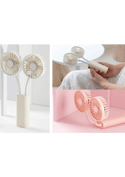 Küçük El Fanı,çift Kafalı Fan,2'si 1 Arada Çok Amaçlı Fan,mini Kişisel Fan,3 Hız Ayarlanabilir,seyahat Için,beyaz (Yurt Dışından)