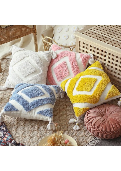 Iskandinav Yastık Kılıfı Fas Bohem Tarzı Saçaklı Yastık Kılıfı Basit Desen Bel Yastığı Yastık Kılıfı Sevimli Yastık Kılıfı B (Yurt Dışından) fırsatları