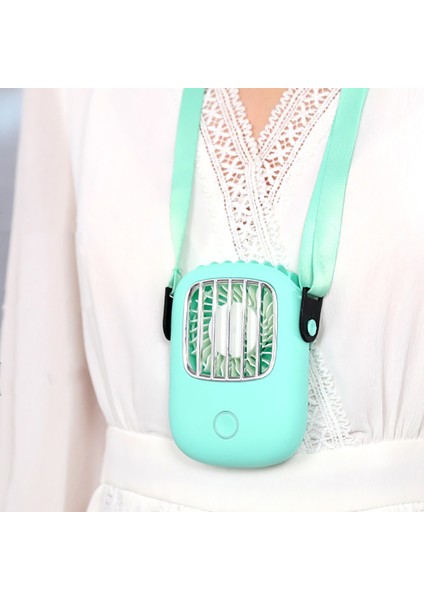 Taşınabilir Asılı Boyun Fanı Eller Serbest Kişisel Şarj Edilebilir Ayarlanabilir Kordonlu Giyilebilir USB Fanlar Pembe (Yurt Dışından)