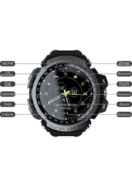 MK28 Spor Akıllı Saat 1.14 Inç IPS Renkli Ekran IP68 Su Geçirmez Akıllı Saat Çağrı Hatırlatma ve Aydınlık Kadran (Yurt Dışından)