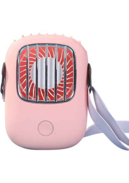 Taşınabilir Asılı Boyun Fanı Eller Serbest Kişisel Şarj Edilebilir Ayarlanabilir Kordonlu Giyilebilir USB Fanlar Pembe (Yurt Dışından)