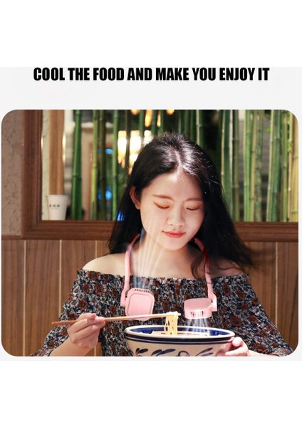 Taşınabilir Boyun Fanı, Ayarlanabilir Bladeless Fan 4000MAH Ofis Açık Kamp Için Şarj Edilebilir Hava Soğutucu (Pembe) (Yurt Dışından)