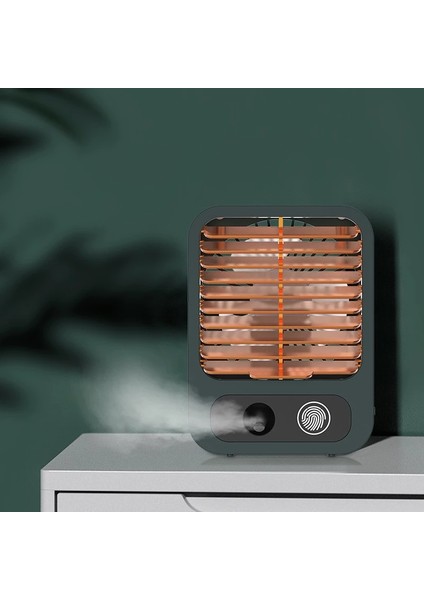 Mini Fanlar USB Şarj Masası Kare Taşınabilir Açık Havada Küçük Fan Hava Soğutucu Ev Elektrikli Ev Aletleri-Yeşil (Yurt Dışından)