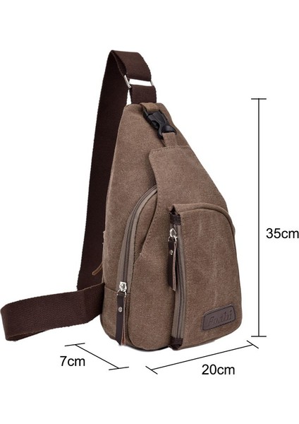 Kahverengi Sıcak Rahat Uni Kanvas Göğüs Çantası Çok Fonksiyonlu Açık Hava Yürüyüş Spor Askılı Çanta Omuzdan Askili Çanta Sırt Çantası Cüzdan (Yurt Dışından) fırsatları