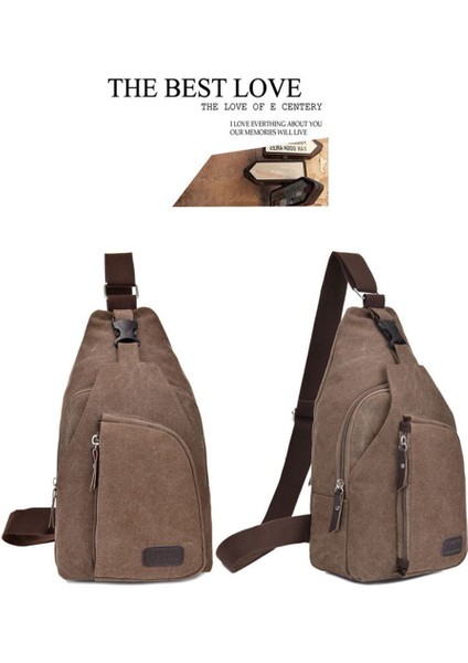 Kahverengi Sıcak Rahat Uni Kanvas Göğüs Çantası Çok Fonksiyonlu Açık Hava Yürüyüş Spor Askılı Çanta Omuzdan Askili Çanta Sırt Çantası Cüzdan (Yurt Dışından) indirimleri