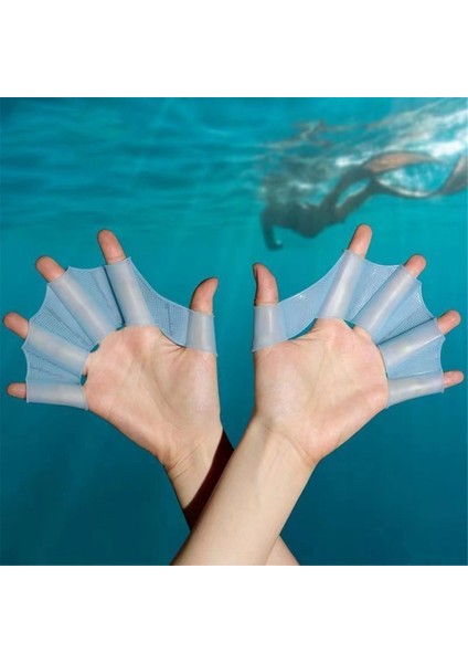 Silikon Yüzme El Eldivenleri Yüzücü Acemi Yüzücü Serbest Stil Palm Trainer ile Uyumlu Yüzme Sevgilisi Mavi L ile Uyumlu (Yurt Dışından)