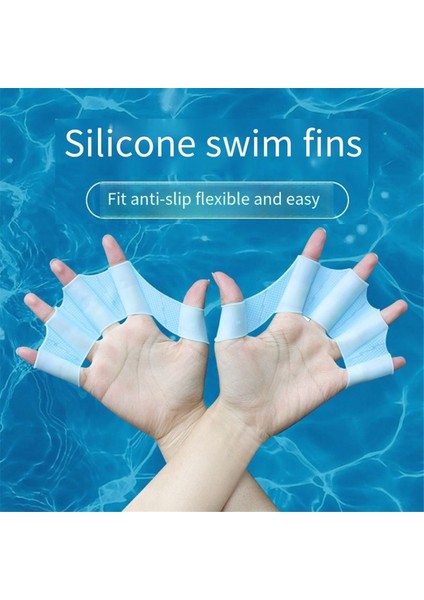 Silikon Yüzme El Eldivenleri Yüzücü Acemi Yüzücü Serbest Stil Palm Trainer ile Uyumlu Yüzme Sevgilisi Mavi L ile Uyumlu (Yurt Dışından)