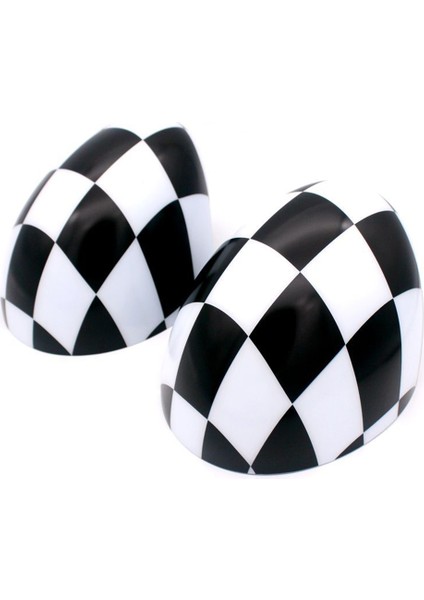 Araba Damalı Ayna Kapakları Yalnızca Otomatik Elektrikli Katlanır Aynalarla R55 R56 R57 ile Uyumlu Kapaklar (Yurt Dışından)