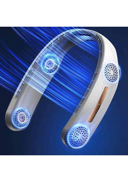Mini Boyun Fan Taşınabilir Bladeless USB Şarj Edilebilir Dilsiz Spor Hayranları Açık Ventilador Portatil Abanicos Soğutma A (Yurt Dışından)