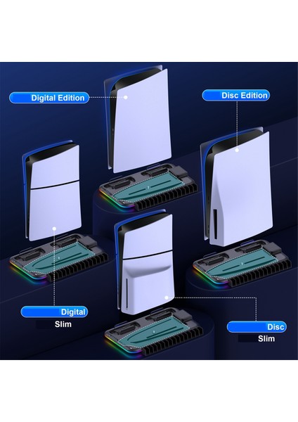 S2000 Rgb Dikey Stand, Yeni Ince/soğutma Istasyonu Dizüstü Bilgisayar Sınıfı Soğutucu Şarj Cihazıyla Uyumlu (Yurt Dışından)