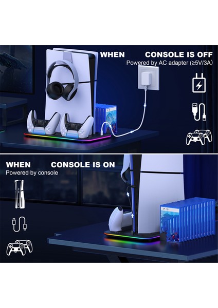 S2000 Rgb Dikey Stand, Yeni Ince/soğutma Istasyonu Dizüstü Bilgisayar Sınıfı Soğutucu Şarj Cihazıyla Uyumlu (Yurt Dışından)