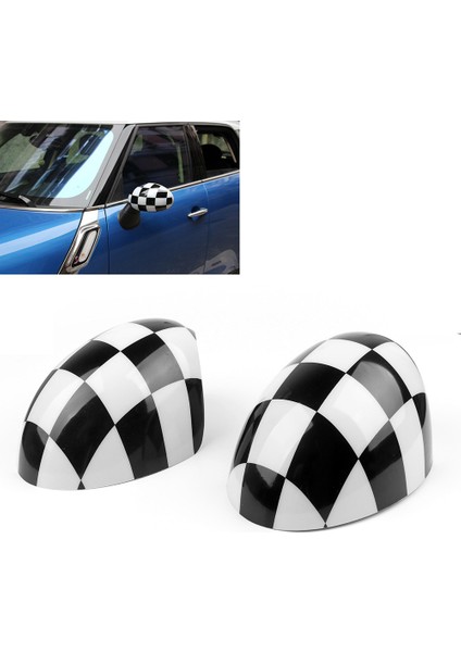 Araba Damalı Ayna Kapakları Yalnızca Otomatik Elektrikli Katlanır Aynalarla R55 R56 R57 ile Uyumlu Kapaklar (Yurt Dışından) modelleri