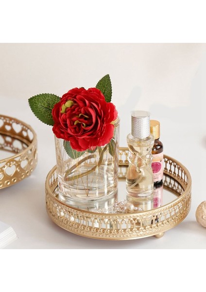 Iskandinav Cam Altın Demir Tepsi Ev Işık Lüks Dekorasyon Meyve Tepsisi Kozmetik Takı Depolama Tepsisi (Yurt Dışından) modelleri