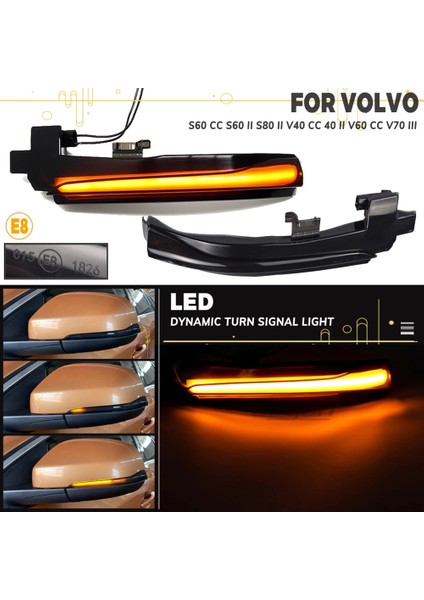 V40 cc Iı S60 2011-2018 S80 V70 Iıı ile Uyumlu Araba Dinamik LED Dönüş Sinyali Işık Dikiz Aynası Işık Göstergesi (Yurt Dışından) indirimleri