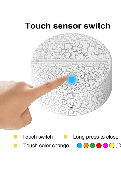 4 Paket 3D Gece LED Işık Lamba Tabanı + Uzaktan Kumanda + USB Kablosu, Akrilik Kırık Için 16 Renk Işık Gösterisi Ekran Standı (Yurt Dışından)