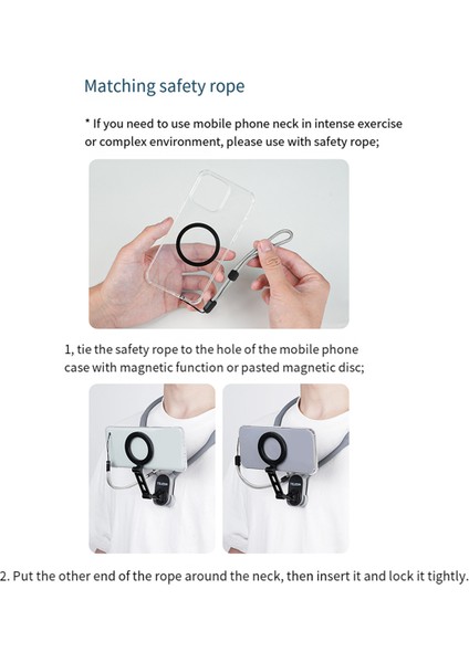 Boyun Tutucu Silikon Manyetik Hızlı Açılan Boyun Montaj Tutma Akıllı Telefon ile Uyumlu Mavi (Yurt Dışından)